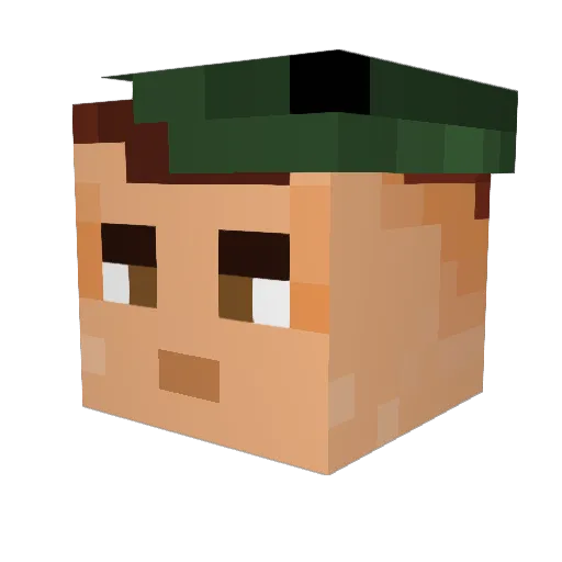 GetBackToTwerk Minecraft avatar head, 3D render