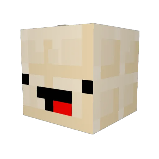 GetShacoed Minecraft avatar head, 3D render
