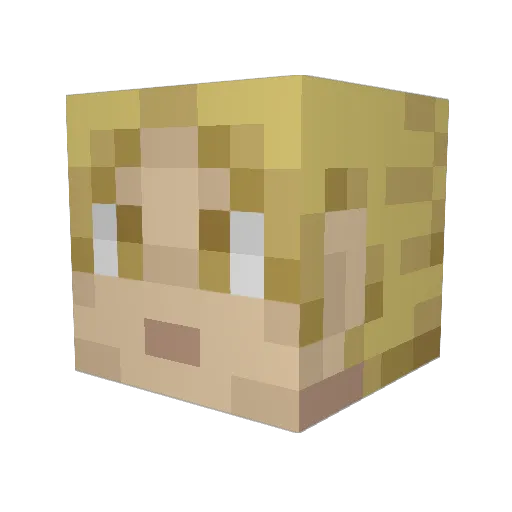 Gethijsem Minecraft avatar head, 3D render