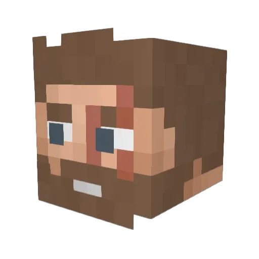 Getting2 Minecraft avatar head, 3D render
