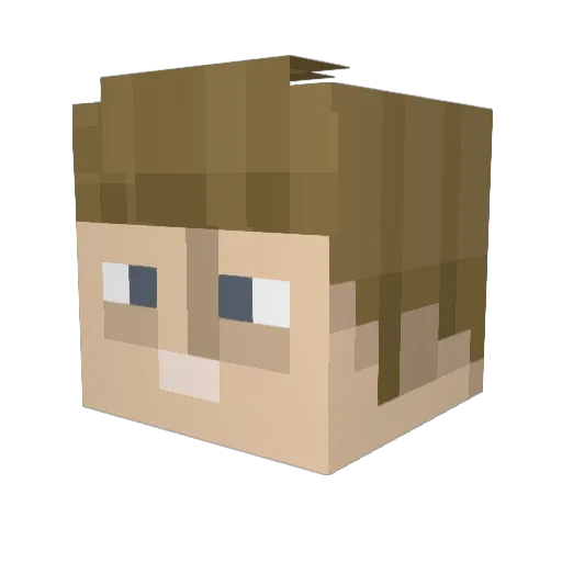 GettingYou Minecraft avatar head, 3D render