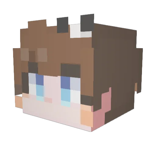 Geullo Minecraft avatar head, 3D render