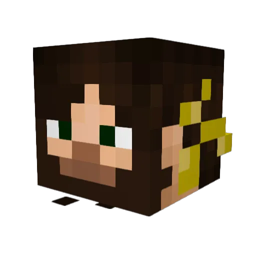 Gevanter Minecraft avatar head, 3D render