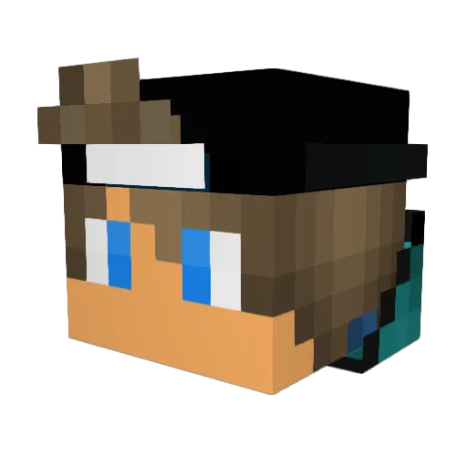 GewoonBobb Minecraft avatar head, 3D render