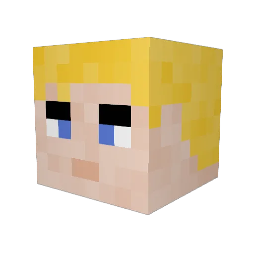 GewoonDenny Minecraft avatar head, 3D render