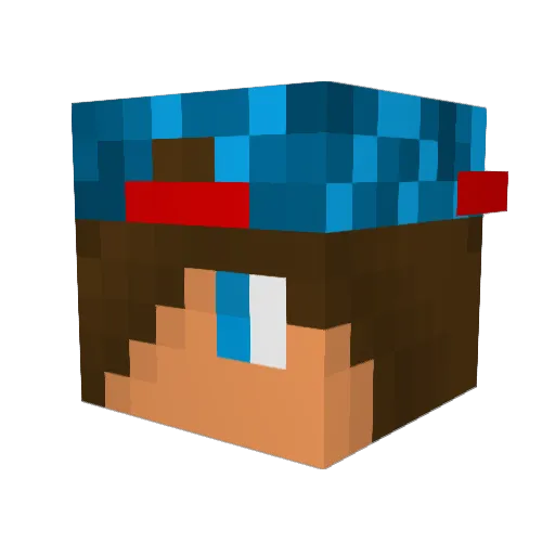 GewoonIwan_ Minecraft avatar head, 3D render