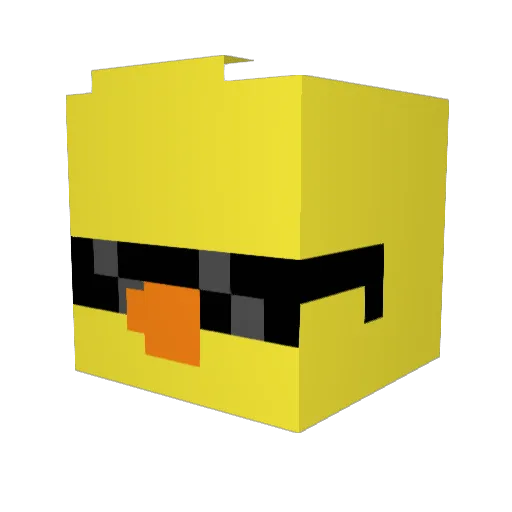 GeyBe Minecraft avatar head, 3D render
