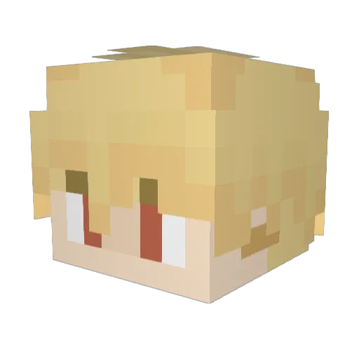 Gezzu Minecraft avatar head, 3D render
