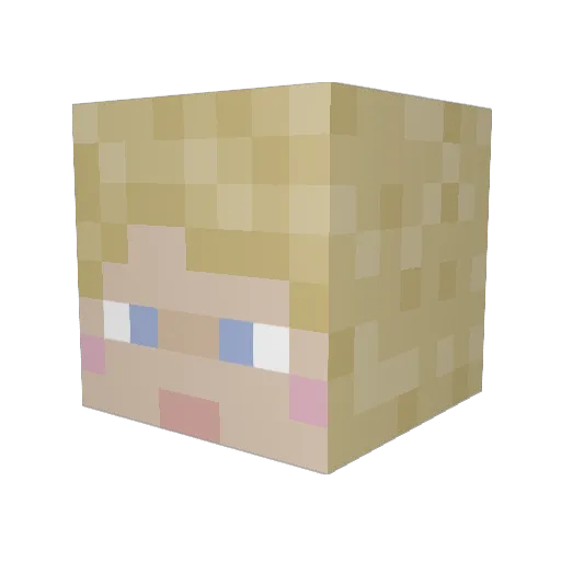 Gflanz Minecraft avatar head, 3D render