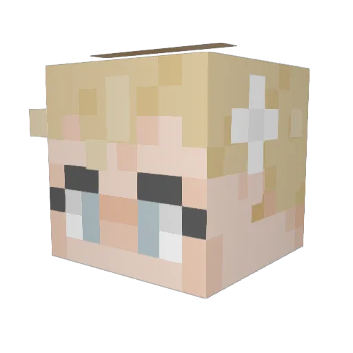 Gh02tCat Minecraft avatar head, 3D render