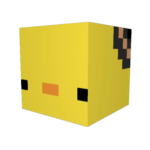 Gh0stF4c Minecraft avatar head, 3D render