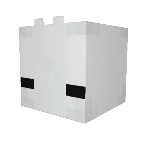 Gh0stLlama Minecraft avatar head, 3D render