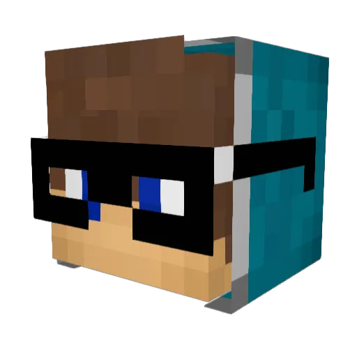 Gh0stYakup Minecraft avatar head, 3D render