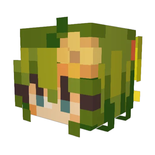 Gh0st_Catto Minecraft avatar head, 3D render