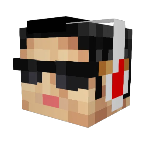 Gh0st_E Minecraft avatar head, 3D render