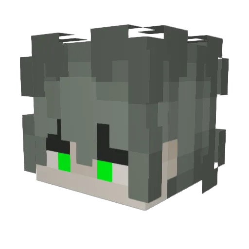 Gh0stie_Ghost Minecraft avatar head, 3D render