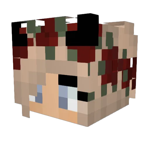 Gh0stmaxx Minecraft avatar head, 3D render