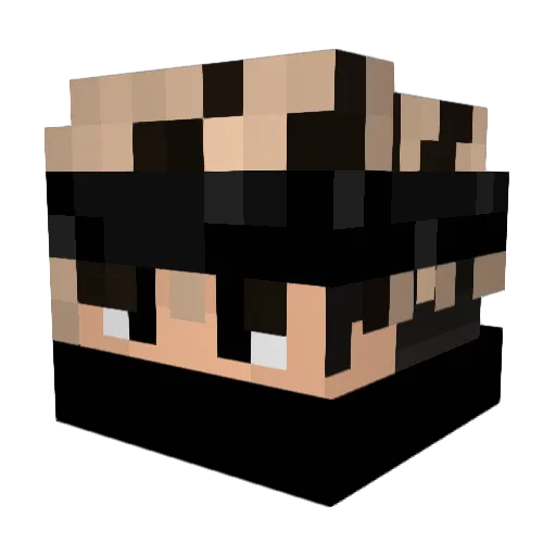 Gh1Ra Minecraft avatar head, 3D render
