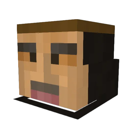 Ghadafi Minecraft avatar head, 3D render