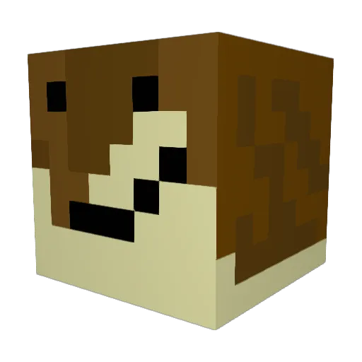 Ghanghi Minecraft avatar head, 3D render