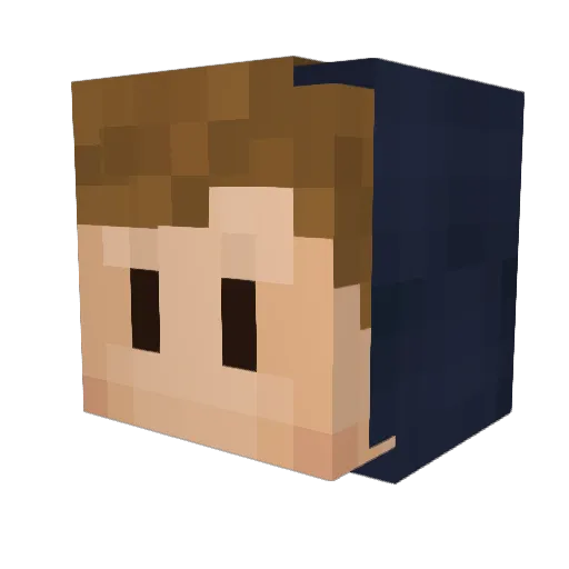 Gharat Minecraft avatar head, 3D render
