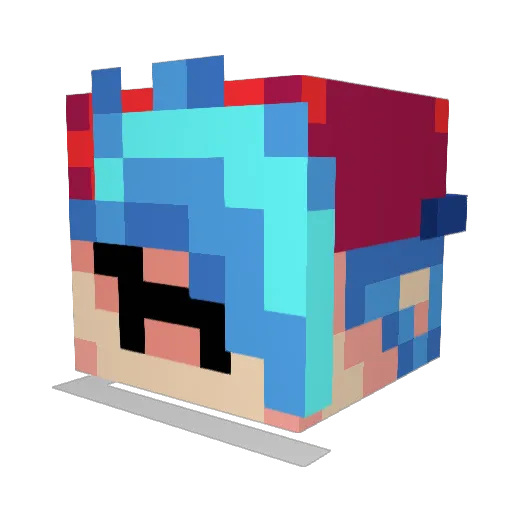 Gharuuu Minecraft avatar head, 3D render