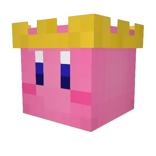GhettoKirby Minecraft avatar head, 3D render