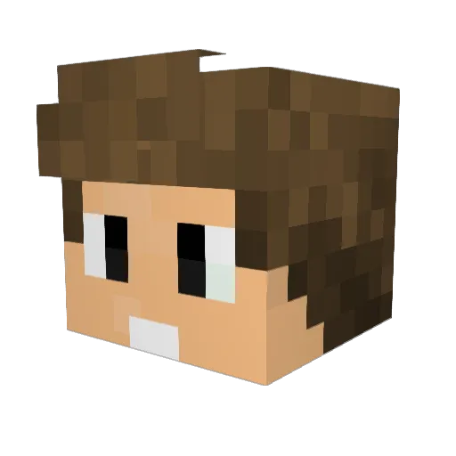 Ghimly Minecraft avatar head, 3D render