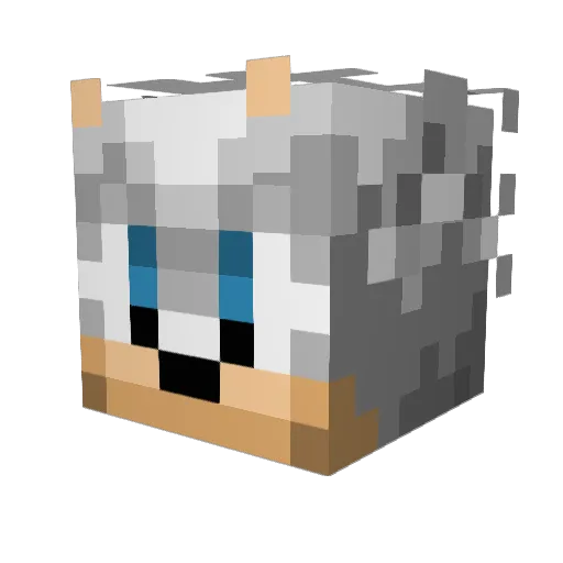Ghip Minecraft avatar head, 3D render