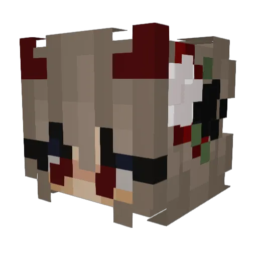 Ghislainewolf Minecraft avatar head, 3D render