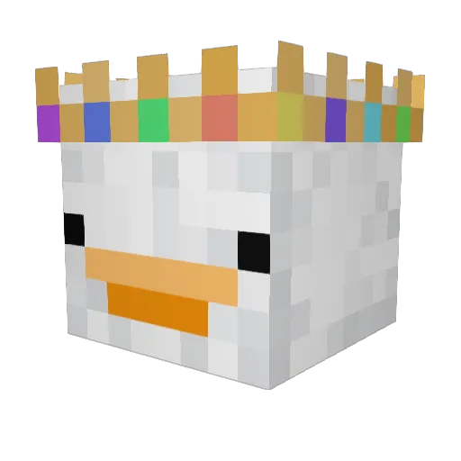 Ghisted Minecraft avatar head, 3D render