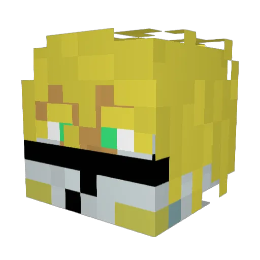 Ghoomii Minecraft avatar head, 3D render
