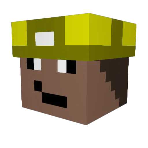 GhoostMiner Minecraft avatar head, 3D render