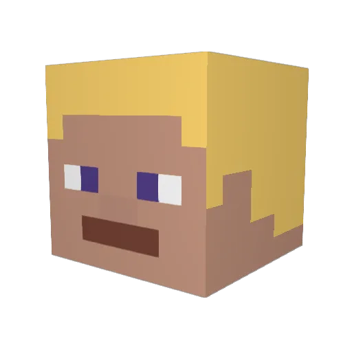 Ghorde Minecraft avatar head, 3D render