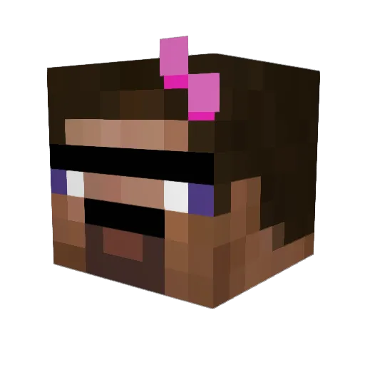 Ghoshen Minecraft avatar head, 3D render