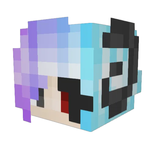 Ghost350_ Minecraft avatar head, 3D render