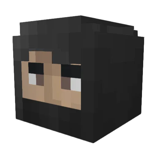 Ghost4Real Minecraft avatar head, 3D render