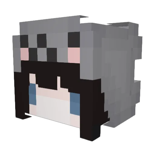 GhostCatts Minecraft avatar head, 3D render