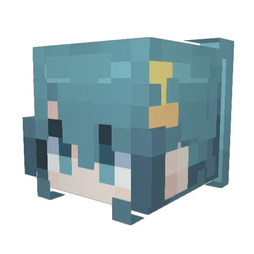 GhostFossy Minecraft avatar head, 3D render