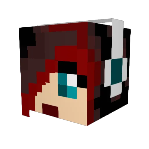 GhostHazel Minecraft avatar head, 3D render