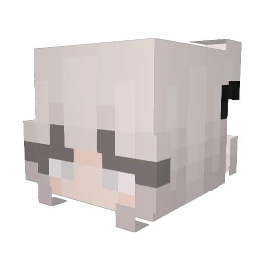 GhostMermel Minecraft avatar head, 3D render