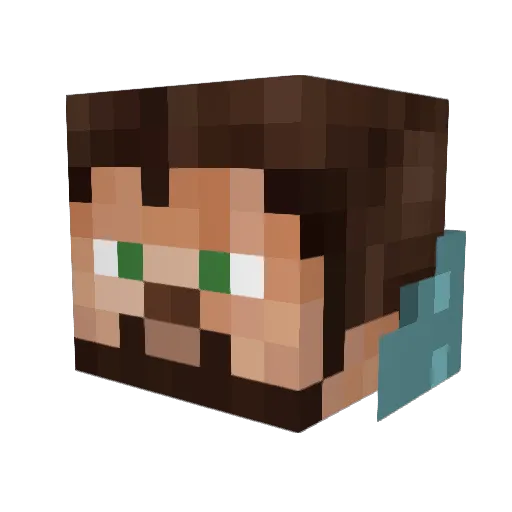 GhostNinja Minecraft avatar head, 3D render