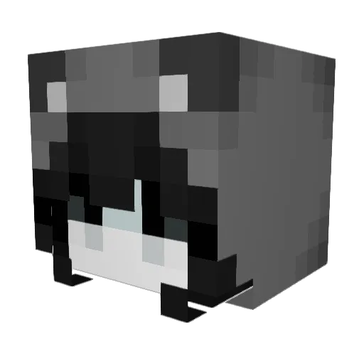 GhostNyanko Minecraft avatar head, 3D render