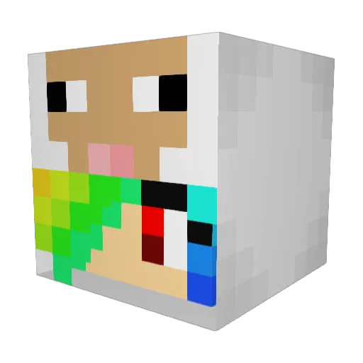 GhostSheep Minecraft avatar head, 3D render