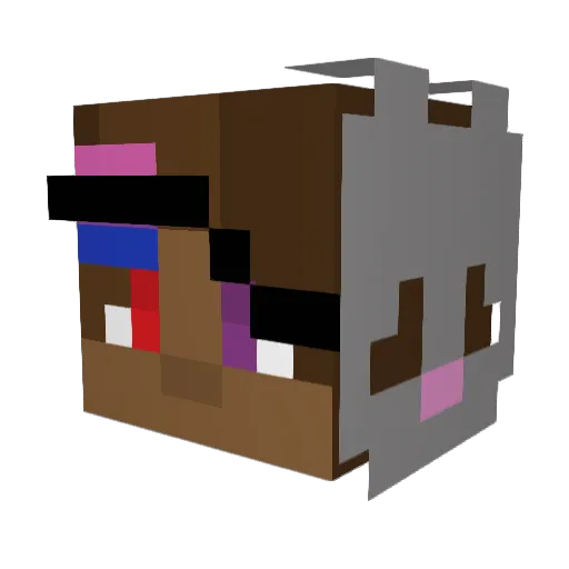 Ghost_Glitch Minecraft avatar head, 3D render
