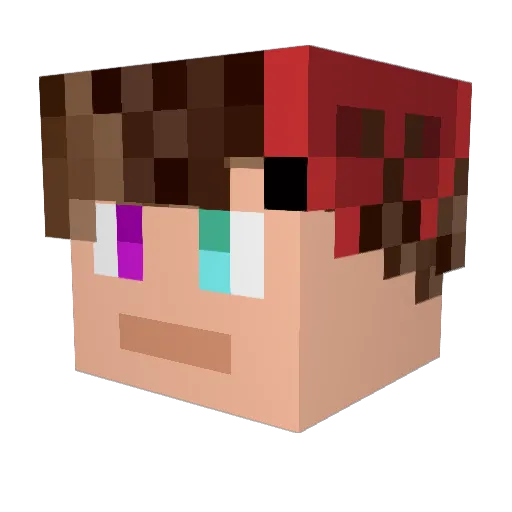 Ghost_Loup Minecraft avatar head, 3D render