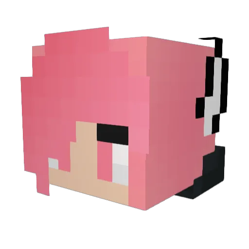 Ghost_Strawberry Minecraft avatar head, 3D render