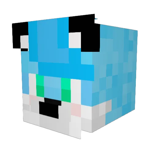 Ghost_wolfox Minecraft avatar head, 3D render