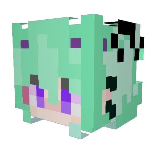 Ghostayami Minecraft avatar head, 3D render