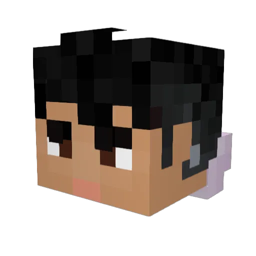 Ghostb_ Minecraft avatar head, 3D render